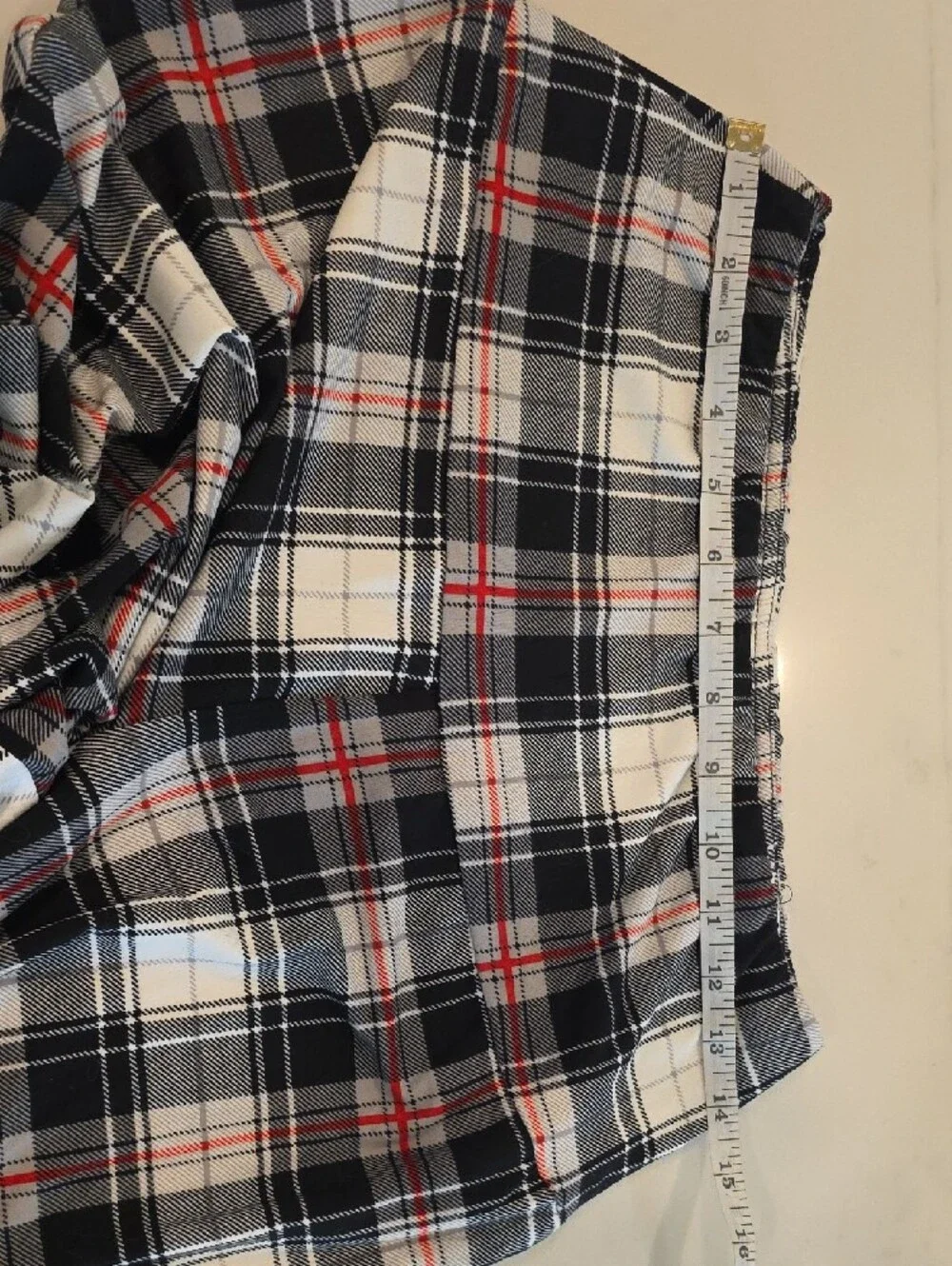 NWOT Plaid Wide-Leg Palazzo Pants - Black, White & Red - Picture 3 of 6